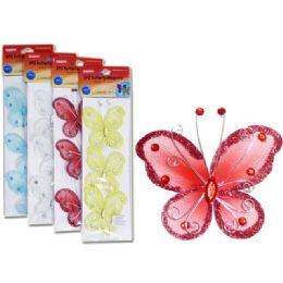 144 Wholesale Silk Butterfly Magnets