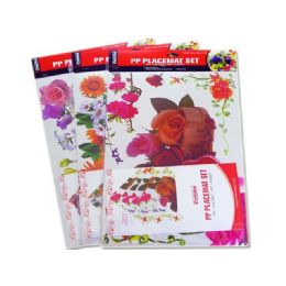 72 Pieces 4 Placemats+4 Coasters Big Flower - Placemats