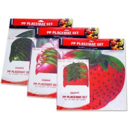 72 Pieces Placemat Fruit 4+411.5x11.5" - Placemats