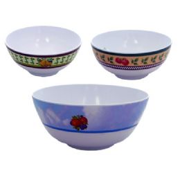 48 Pieces Mela Bowl 8" Dia X 3.5" 3asstfruit Design - Plastic Serving Ware