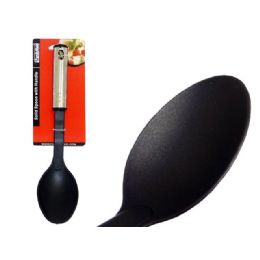 96 Wholesale Solid Spoon Nylon W/handle 30c11.8" 13452