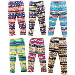 24 Pieces Abstract Pattern Shor Legging With Bright Summer Colors - Womens Leggings