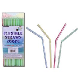 96 Wholesale Flexible Straws 200pcpvc Box