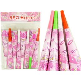 144 Pieces Blowhorns 8pc Princess Design - Party Favors