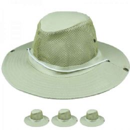 24 Wholesale Men Lightweight Breathable Mesh Hiking Boonie Hat