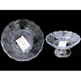 48 Units of Round Crystal Bowl W/stand - Glassware