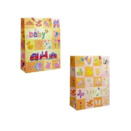144 Pieces Bag L Bb Gl 4x26x10 2asst Design - Gift Bags Baby