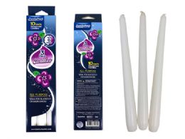 96 Pieces 3pc White Taper Candles - Candles & Accessories