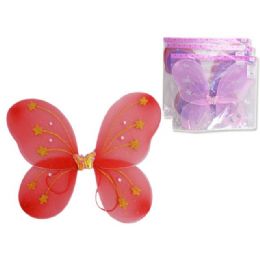 144 Pieces Angel Wing 15x13.75" W/ Gemopp+upc. Pink Red Purple - Costumes & Accessories