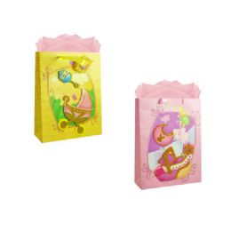 144 Pieces Gift Baby Bag 3d M W/glitter 23x18x10cm - Gift Bags Baby
