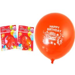 96 Wholesale Balloon 12" W/printing 10pcdark Red 3.2g