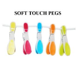 48 Wholesale Plastic Soft Touch 12pk Clothes Pins Rubber Tip