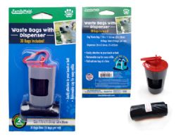144 Pieces Dog Poop Bag 2pc+canister W/ C - Pet Collars and Leashes
