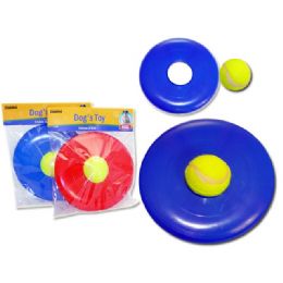 96 Wholesale Frisbee 8" Dia+tennis Ballhc+opp. Blue Red