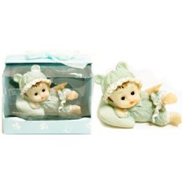 96 Pieces Polystone Baby On Pillow Boy Packing 1/pc - Home Decor