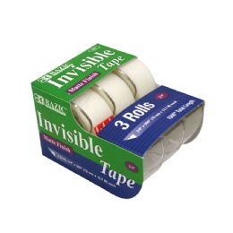 72 Units of Bazic 3/4" X 500" Invisible Tape (3/pack) - Tape