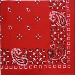 24 Wholesale BandanA--Red Paisley Print