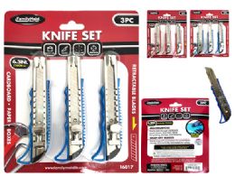 144 Pieces 3 Piece Cutter Utility Knife Set - Tool Sets