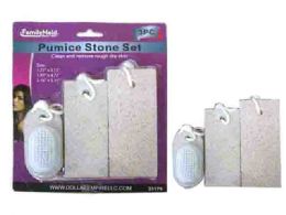 72 Pieces 3 Piece Pumice Stone With Brush - Personal Care Items