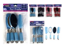 96 Wholesale 4 Pc Hair Brush & Comb Set