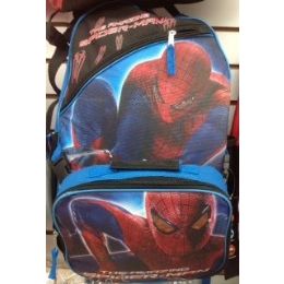 24 Pieces Spiderman Backpack With Insulated Lunch Box Cooler - Licensed Backpacks
