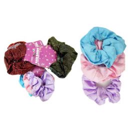288 Units of 3 Piece Assorted Printed Scrunchies - Hair Scrunchies