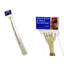 144 Pairs Shoe Horn & Back Scratcher 5 Header Card +opp Bag - Personal Care Items