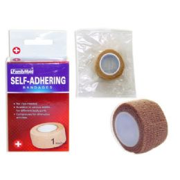 144 Wholesale Bandage SelF-Adhering 1" Cb. 1"x2yds. Beige