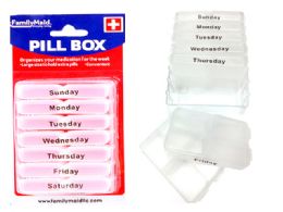72 Pieces Plastic Pill Box 7 Day - Pill Boxes and Accesories