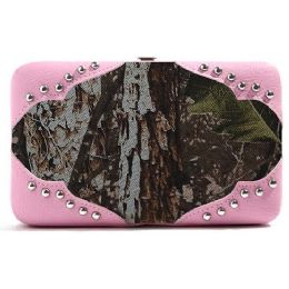 12 Wholesale Camouflage Western Wallet Pink