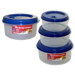 48 of 3-Piece Round Food Containers
