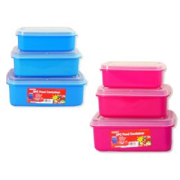 48 Wholesale 3pc Rect Food Containers