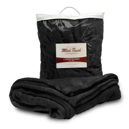 20 Wholesale Mink Touch Luxury Blankets In Black