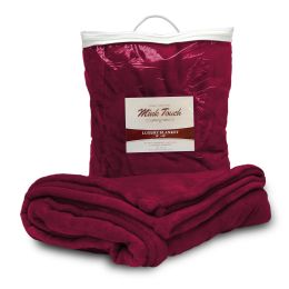 20 Pieces Mink Touch Luxury Blankets In Burgundy - Fleece & Sherpa Blankets