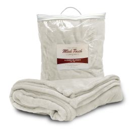 20 Wholesale Mink Touch Luxury Blankets In Cream