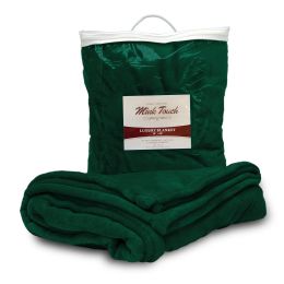 20 Wholesale Mink Touch Luxury Blankets In Forest Green