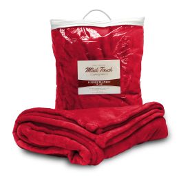 20 Bulk Mink Touch Luxury Blankets In Red