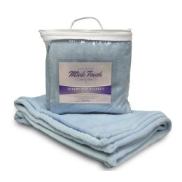 40 Units of Mink Touch Baby Blankets In Baby Blue - Fleece & Sherpa Blankets