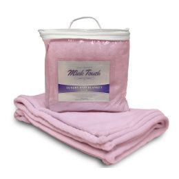 40 Wholesale Mink Touch Baby Blankets In Light Pink