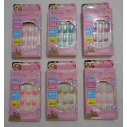 144 Pieces Decorated Artificial NailS-Sparkle Tip - Nail Polish