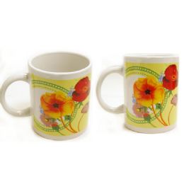 72 Wholesale Mug 2pc 11oz Flower Design