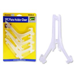 96 Pieces D Plate Holder 3pcs 5" Clear - Home Accessories