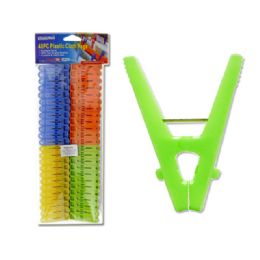 96 Wholesale Cloth Pegs 48pc Asst Clrbule,green,yellow,orange