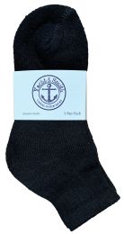 Yacht & Smith Cotton Mid Ankle Socks Bundle Set For Men Woman And Children In Solid Black
