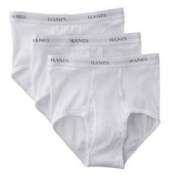 Hanes Or Fruit Of The Loom Mens White Brief Size Large , Waist Size 36-38 Only