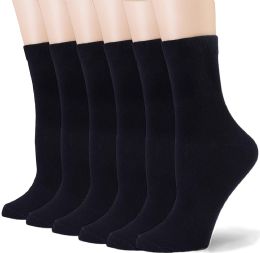 Fruit Of The Loom Crew Sock For Woman Shoe Size 4-10 Black