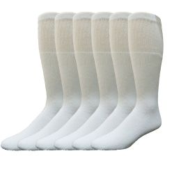 Yacht & Smith Men's 28 Inch Cotton Tube Sock Solid White Size 10-13