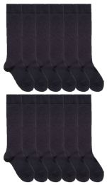 Wholesale Yacht & Smith Womens Knee High Socks, Size 9-11 Solid Navy