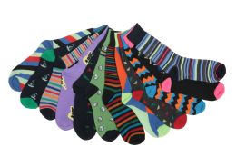 Wholesale Mens Funky Printed Dress Socks, Mixed Patterns
