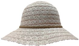 Wholesale Yacht & Smith Cotton Crochet Sun Hat Soft Lace Design, Style A - Rose